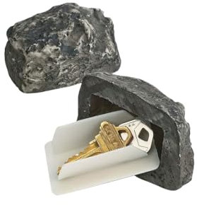 Molinter Fake Rock Key Hider Secret Stone Keybox - Escondite para llaves de piedra con compartimento secreto para exteriores, jardín o patio