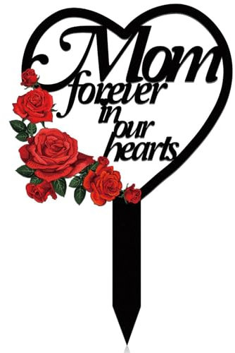 Wnvivi Lapidi Commemorative a Forma di Cuore, Decorazioni per Cimiteri per Tombe, Targhe Commemorative in Metallo per Decorazioni per Cimiteri(A1)