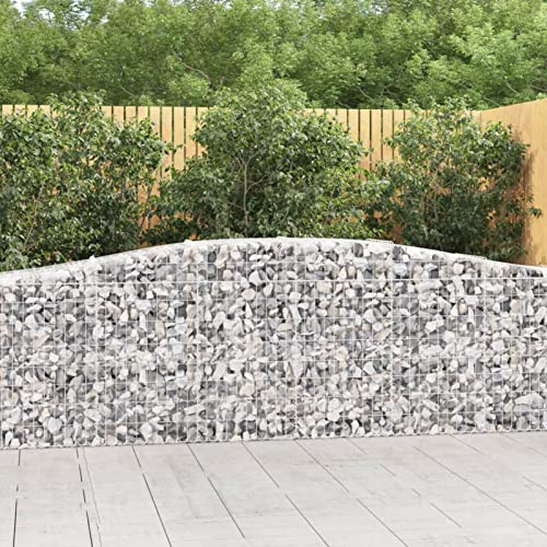 CIADAZ Gabionen mit Hochbogen 10 STK Gabionenkörbe, Gabionen Hochbeet, Steinkorb, Gabionengitter, Kräuterspirale Für Garten, Drahtkorb Für Pflanzen, 400x50x80/100cm Verzinktes Eisen
