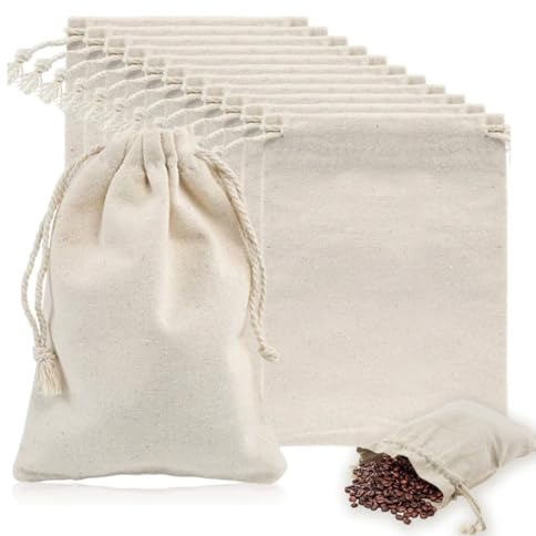 WUSJCOF 15 piezas grandes sacos con cordón, saquitos de tela de lino para joyas, bodas, fiestas, Navidad y calendario de Adviento (13 x 18 cm)