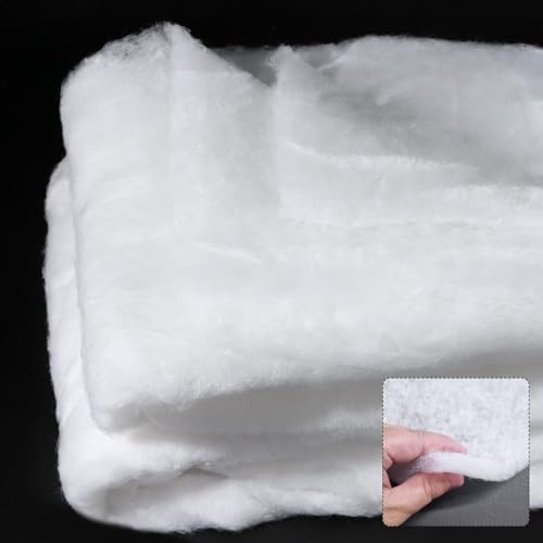 Nuyoah Upholstery Wadding Volume Fleece Upholstery Fleece Sold by the Metre 100% Polyester Washable Ironable Patchwork Fleece Wadding Padding Cotton as Filling Fleece No Adhesive Layer (60 g/m² 1.5 x