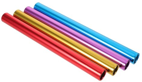 WESIEVYA Set 4 Bastoni Staffetta in Lega di Alluminio Multicolore 2,7 Cm Bastoncini da Corsa per Gare Scolastiche e Allenamento Atletica Outdoor