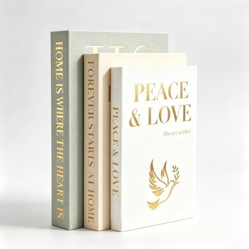 NONETO Set of 3 Decorative Books with Magnetic Linen for Home Decor | Fake Storage books for home decoration，Coffee Tables, Bookshelf, Stacked faux book storage box for display