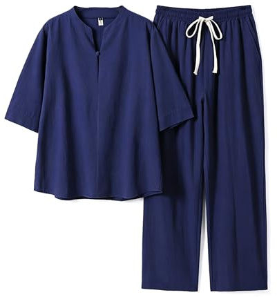 TREWQ Traditionell kinesisk kampsport Tai Chi dräkt M-9XL överdimensionerad Shaolin Kung Fu linne tvådelad kostym tunn Zen-meditationskläder