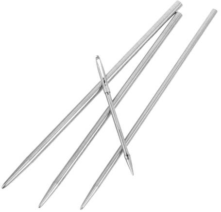 TEHAUX 4 Pezzi Ago Rapido 2.5/3/3.5mm Scarpe e da Lacci Inossidabile in Acciaio per Punta Cava Infilare Lacci, Strumento Barca e Atletiche