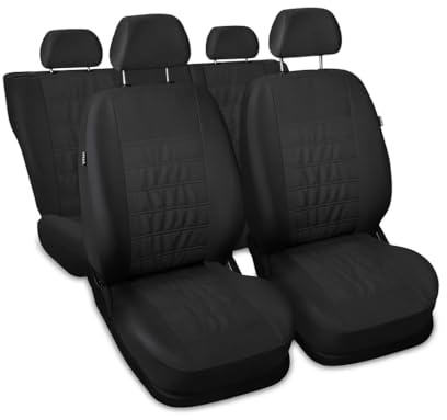 Saferide Autositzbezüge universal Auto Sitzbezüge kompatibel mit Mercedes B Klasse Kunstleder und Polyester Autoschonbezüge Grau Sitzauflage Vorne und Hinten