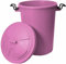 TENLITE 50L Large Heavy Duty Plastic Bin Dustbin Storage Unit with Locking Lid for Home Garden Rubbish Waste Animal Feed (Pink)