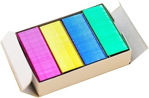 800Pcs Mini Color Staples DIY Shop Stapler Refills Standard Book Staples Mini Color Office (24/6mm), Staplers and Punches
