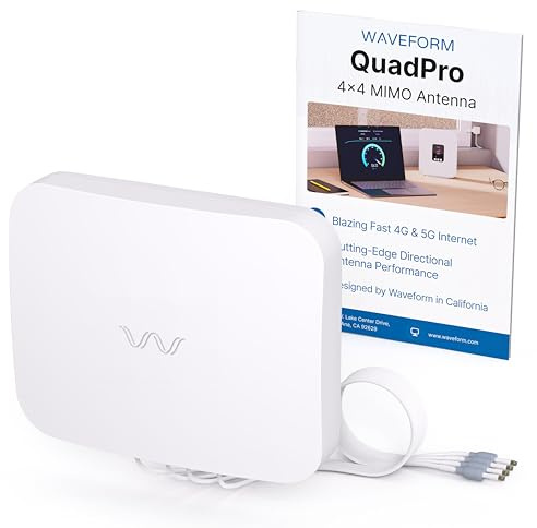 Waveform QuadPro 4x4 MIMO Signal Boosting Panel Antenna Kit | External Antenna for 4G/5G Routers & Gateways | for T-Mobile Home Internet, Verizon, AT&T (Use Your own Cables - Does not Include Cables)