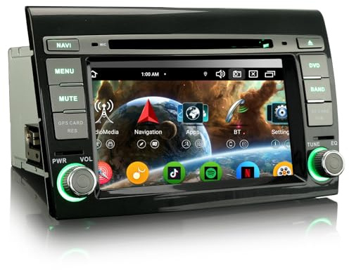 Erisin 8 Núcleos 4GB+64GB Android 14 GPS Navegación DVD Coche Estéreo de Automóvil para FIAT Bravo 7 Pulgadas IPS Pantalla Táctil Soporte CarPlay Android Auto OBD2 Buetooth WiFi Dab+ DSP CANBUS USB