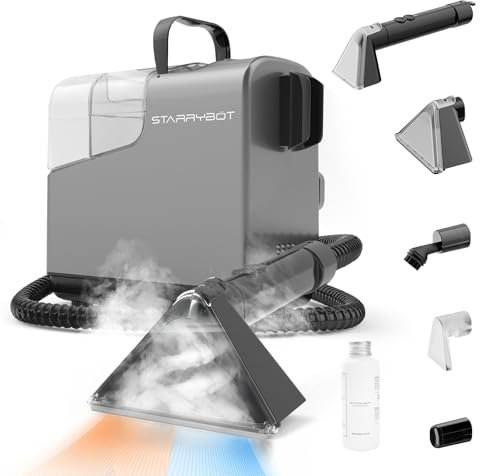 Starrybot Macchina portatile per la pulizia di tappeti e tappezzeria, con tecnologia a vapore e riscaldamento per animali domestici, divano, auto, smacchiatore per scale/mobili