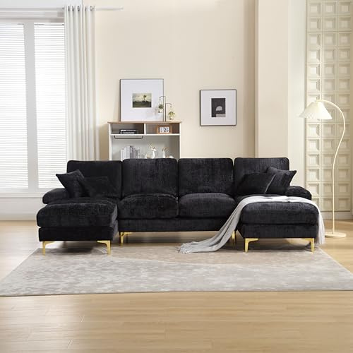 Sofá con función de dormir, grande de 4 plazas, diseño moderno, muebles tapizados con sillas dobles para tumbonas, muebles de salón, sofá cama para apartamento, villa