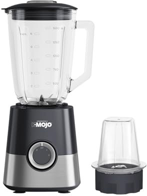 Bargain Shack Glass Jug Blenders Electric 1.5L Capacity 2 Speed Setting, 600W, Stainless steel 6‐leaf blade Smoothie Maker Frozen Fruit, Nuts & Ice (Grey, Blender & Grinder Glass Jug)