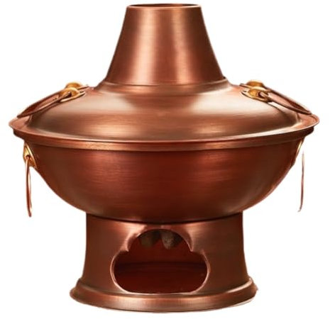 DONGGANSHI Olla de Cobre de Pekín, Estilo Chino, de carbón, de Cobre, para Sopa, Utensilios de Cocina para el hogar y la Familia (30 cm)