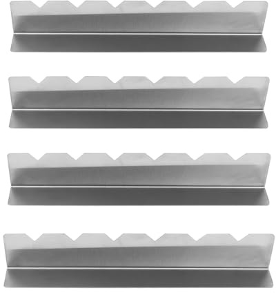 Anhoer Lot de 4 brochettes en acier inoxydable - Support pour barbecue - 6 encoches - Pour barbecue à gaz - Brochettes rondes en métal pour barbecue à gaz