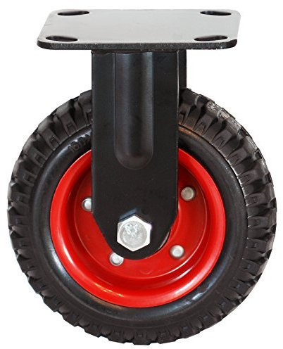 POWERTEC 17052 - Rueda industrial fija y resistente, 6-1/4 pulgadas, color negro