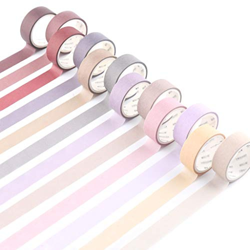 Yubbaex Washi-tejp pastell klippbok tejp för Bullet Journal, DIY, dekorativt hantverk, presentförpackning, scrapbooking (15 mm bred)