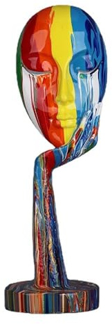Statua semplice e creativa, colorata, per donna, con personaggi astratti, per casa, ufficio, camera da letto, soggiorno, studio (grande 39 x 12 x 12 cm)