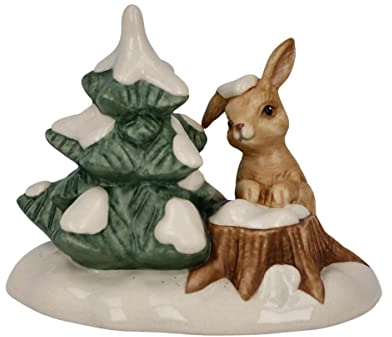 Goebel Weihnachtsfigur Winterwald Drolliges Häschen, aus Porzellan gefertigt, Höhe: 6,5cm, 66-704-26-1
