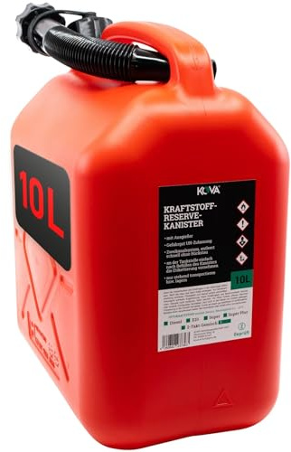 KOVA® 1x Benzinkanister 10L ROT Dieselkanister Reservekanister Kraftstoffkanister 10 Liter Wasserkanister für Benzin Diesel Wasser AdBlue, Auswahl: 5 20 20L ltr 5L 10-Liter-Kanister & Außgießer