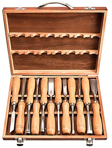 Ensemble D'outils De Ciseau À Main De Sculpture Sur Bois Gouges D'outils À Main Professionnels Pour Le Travail Du Bois, 12 Pièces D'outils De Sculpture Sur Bois Pour Le Travail Du Bois Ensemble