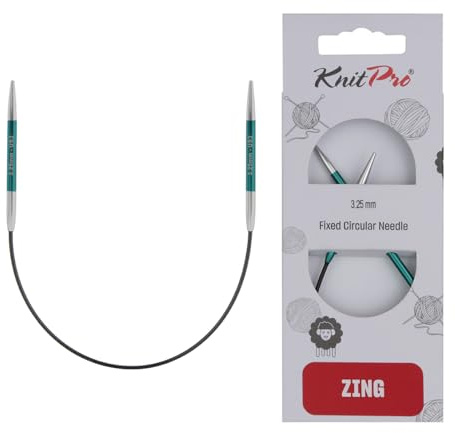 KnitPro Zing Fixed Circular Needles 9 (22.5cm) | 3.25mm