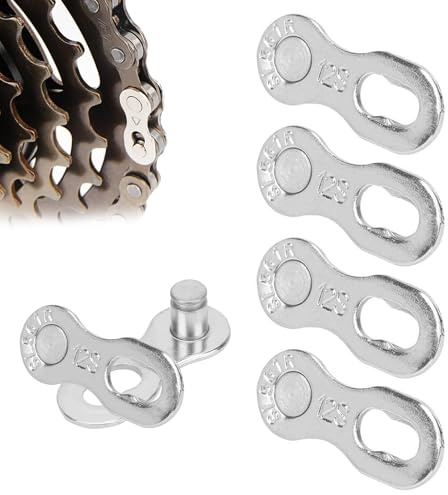 4 pares de cadenas de bicicleta, candado de cadena, candado de 12 compartimentos, cierre de cadena de acero, eslabones faltantes, candado para bicicletas eléctricas