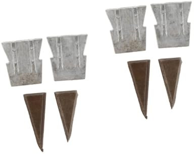 HOMSFOU 2 Series Cuña De Martillo Terrible Cuña Para Partir Troncos Reemplazo Del Mango Del Cuñas Para Mango De Cuña Divisoria Porciones Silver Planchar 4 Piezas*2