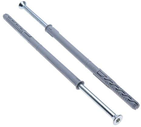 7 x 185 mm Tornillos Torx Avellanados TX40 con Tacos de Nylon 10 x 180 mm, Kit de Fijación Reforzada para Marcos, Anclajes de Expansión TX para Albañilería, Ventanas, Fachadas, Madera (25 pcs)