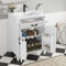 Rosebibi 60 x 46 x 84,8 cm, mobile da bagno con lavabo, completamente laccato, con doppia porta, pratici cassetti, ripiani regolabili, lavabo in ceramica integrato, bianco