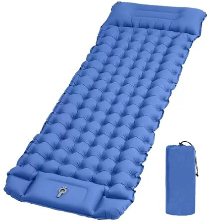 KUNYOS Portable Camping Mat Camping Mattress, Self Inflating Sleeping Mat with Built-in Foot Pump Ultralight Waterproof Camping Mat for Camping, Hiking, Backpacking, Travelling