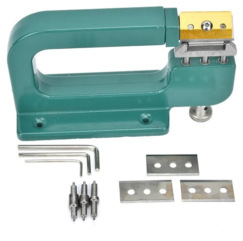 BSTCAR Läderdelare, Paring Machine Leather Craft Edge Skiving Machine med 4 Blad, Läderreparerande Splitter Skiver Peeler Tool