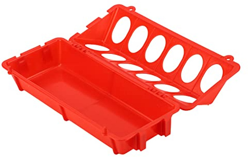 Yechiry Flip Top Poultry Feeder 12 Holes Small Poultry Feeding Tray, Feed Tray with Dense Grille for Chicken Duckling Bird Quail Goose