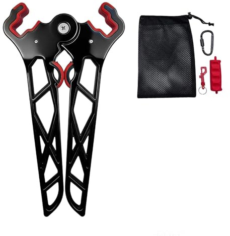 Utsahalnn Premium Archery Bow Stand Bundle for Hunting and Target Practice with Mesh Storage Bag, Lockable Outdoor Hook and Arrow Puller, Portable Folding Universal Bow Stand Kit