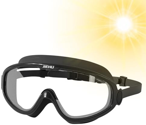 Gafas de natación para adultos – Antivaho con marco grande para adultos, policarbonato de visión amplia, sello de silicona hermético, natación cómoda para hombres y mujeres | Gafas de natación