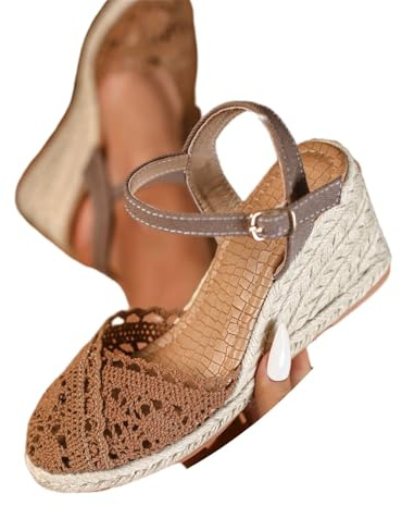 zapatos esparto mujerSandalias Mujer Verano Cuñas Esparto Alpargatas Cuña Baja Esparteñas Plataforma Zapatos Cerradas Sandals Hebilla Calzado Comodas Zapatillas Vestir Sapatos Elegantes Shoes