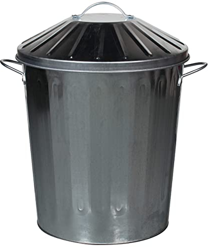 CrazyGadget® Small Medium Large Extra Large Galvanised Steel Metal Dustbin Kitchen House Garden Storage Unit Bin (40L)