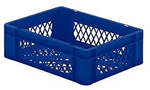 FRANKEL kaiserkraft | Bac gerbable normes Europe à parois et fonds ajourés | L x l x h 400 x 300 x 120 mm | bleu | lot de 5