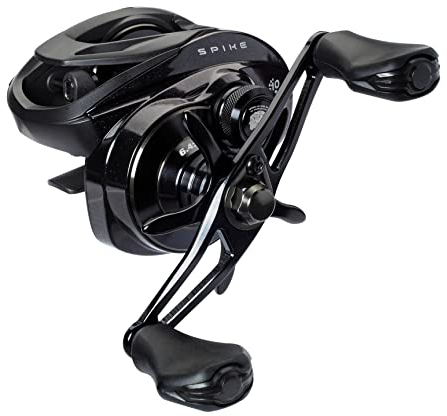 Abu Garcia Spike® Wurfrolle Angelrolle Low Profile Baitcastrollen Raubfischangeln Barsch Zander Unisex Grün/Lila/Schwarz LP | Linkshänder | 5,4:1