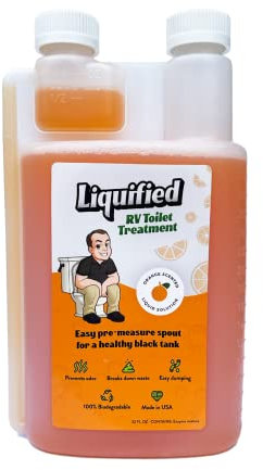 Liquified RV Toilet Treatment - Black Holding Tank Digester - Odor Eliminator - Orange Scent - Matts RV Reviews (32oz)