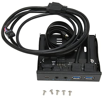 Hub USB 3.2 en Façade, Lecteur de Carte Interne Plug Play 10 Gbit/s avec Coque en Fer, Hub de Lecteur de Disquette en Façade, pour Win 7 8 10 11, pour Linux