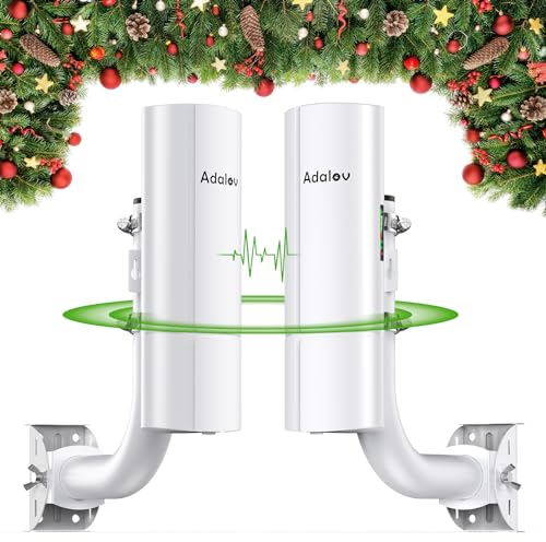 Adalov CPE366 Ponte Radio WiFi Esterno Gigabit con Staffe, Punto a Punto/Multipunto WiFi Bridge, con Porta LAN 100/1000Mbps, 5.8G 3KM High Speed Wireless Ethernet, Antenna 16dBi ad Alta Potenza