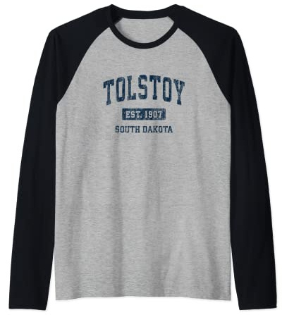 Tolstoy South Dakota SD Vintage Athletic Sports Design Raglan Baseball Tee