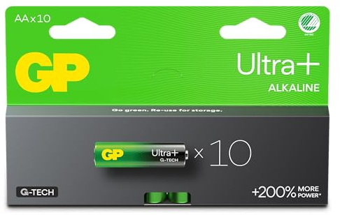 Batterie AA - Set da 10 | GP Ultra Plus | Pile Stilo AA Alcaline da 1,5V / LR06 - Lunga Durata