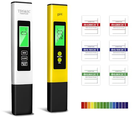 Cuteefun pH Wert Messgerät, 4 In 1 Wassertester mit Hintergrundbeleuchtung, TDS/EC/Temp Meter, Digital Wassertester Trinkwasser, 0.01 Auflösung Poolwasser Testgerät für Aquarium, SPA, Teichwasser