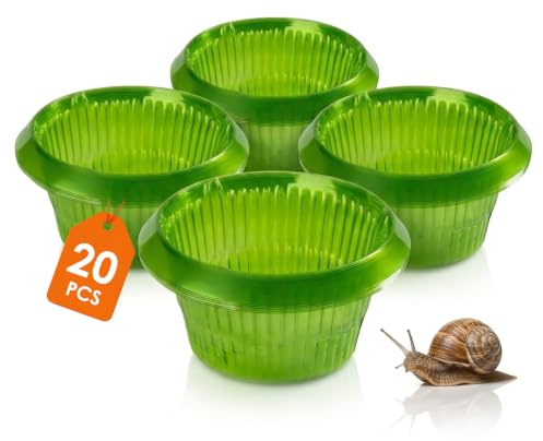 Spetebo Plast snigelskydd ring 20 cm grön – 20 stycken – skadedjursförsvars- och bevattningshjälp – växtskydd skadedjursskydd bevattningsring odlingshjälp väderbeständig