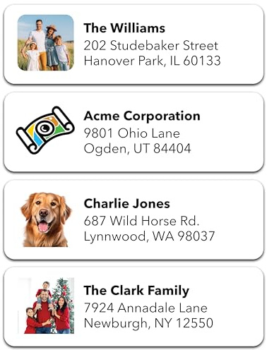 Personalized Return Address Labels (Upload Your Photo) - Custom Image Address Stickers on Sheets (50-1000 Labels)