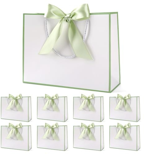 Yieseang Large Gift Bags for Presents,Luxury Present Bags for Bridesmaids,Wedding,Birthday,Hen Party,Christmas,Bridal Shower,8 Pack