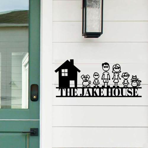 Metallschild personalisiert -Personalisiert Türschild -Willkommensschild Haustür -frei wähl- und positionierbare Familienmitglieder -für Hochzeitsgeschenk Wanddekoration Geschenk Namensschild Haustür