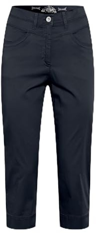 Raphaela by Brax Laura New Capri Super Light Cotton Pantalón, 22 Navy, 34W / 32L Mujeres